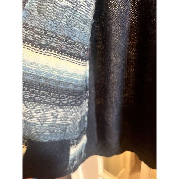 Peruvian Print Blue White Wool Vest Pockets Size M Unisex.       Jj - Picture 4 of 4